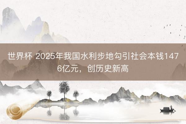 世界杯 2025年我国水利步地勾引社会本钱1476亿元，创历史新高