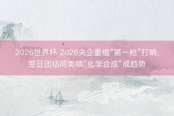 2026世界杯 2026央企重组“第一枪”打响,翌日团结同类项“化学合成”成趋势