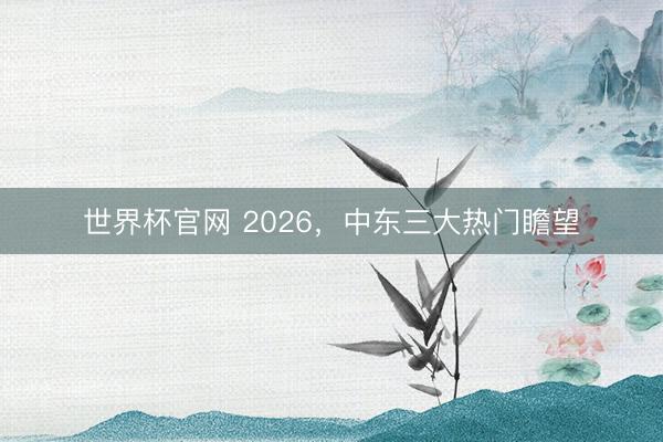 世界杯官网 2026,中东三大热门瞻望