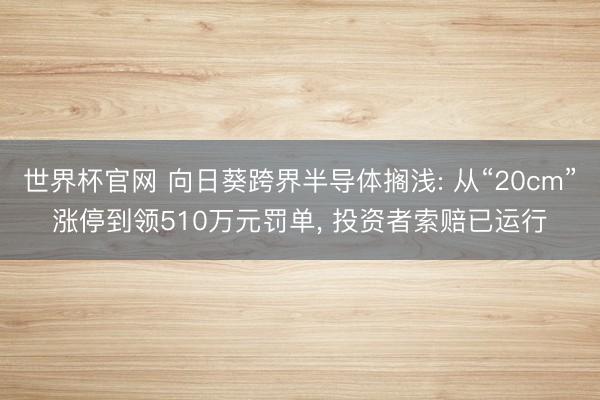 世界杯官网 向日葵跨界半导体搁浅: 从“20cm”涨停到领510万元罚单， 投资者索赔已运行