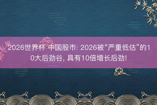 2026世界杯 中国股市: 2026被“严重低估”的10大后劲谷， 具有10倍增长后劲!