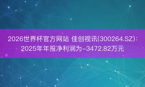 2026世界杯官方网站 佳创视讯(300264.SZ)：2025年年报净利润为-3472.82万元