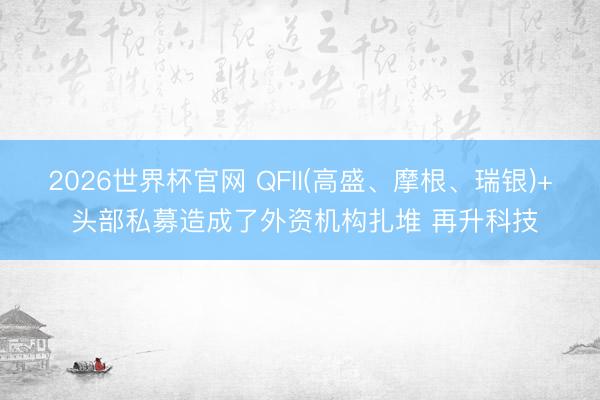 2026世界杯官网 QFII(高盛、摩根、瑞银)+ 头部私募造成了外资机构扎堆 再升科技
