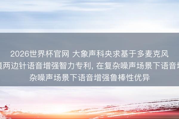 2026世界杯官网 大象声科央求基于多麦克风阵列的智能眼镜两边针语音增强智力专利， 在复杂噪声场景下语音增强鲁棒性优异