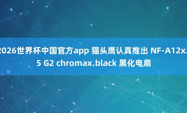 2026世界杯中国官方app 猫头鹰认真推出 NF-A12x25 G2 chromax.black 黑化电扇