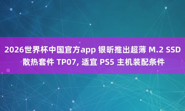 2026世界杯中国官方app 银昕推出超薄 M.2 SSD 散热套件 TP07， 适宜 PS5 主机装配条件