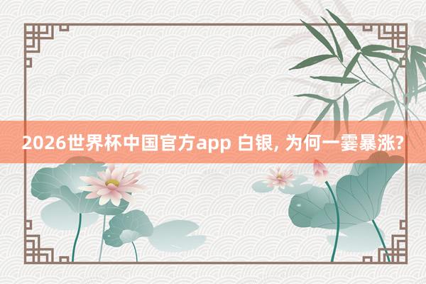 2026世界杯中国官方app 白银， 为何一霎暴涨?