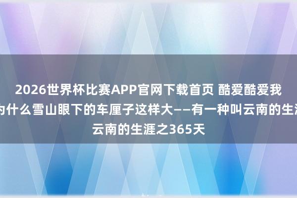 2026世界杯比赛APP官网下载首页 酷爱酷爱我王人懂，为什么雪山眼下的车厘子这样大——有一种叫云南的生涯之365天
