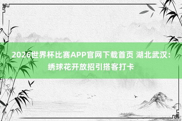 2026世界杯比赛APP官网下载首页 湖北武汉：绣球花开放招引搭客打卡