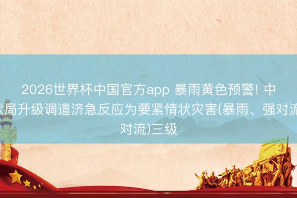 2026世界杯中国官方app 暴雨黄色预警! 中国情状局升级调遣济急反应为要紧情状灾害(暴雨、强对流)三级