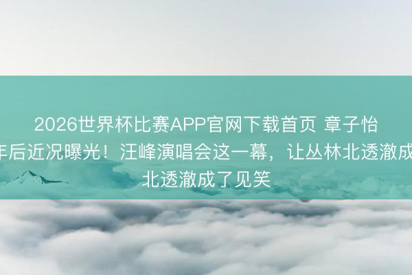 2026世界杯比赛APP官网下载首页 章子怡离别2年后近况曝光！汪峰演唱会这一幕，让丛林北透澈成了见笑