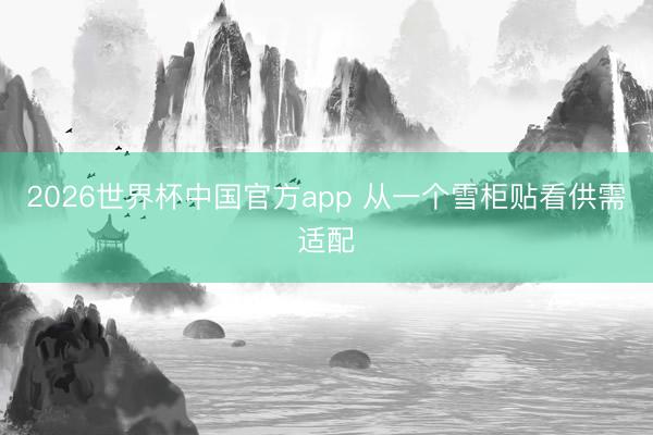 2026世界杯中国官方app 从一个雪柜贴看供需适配